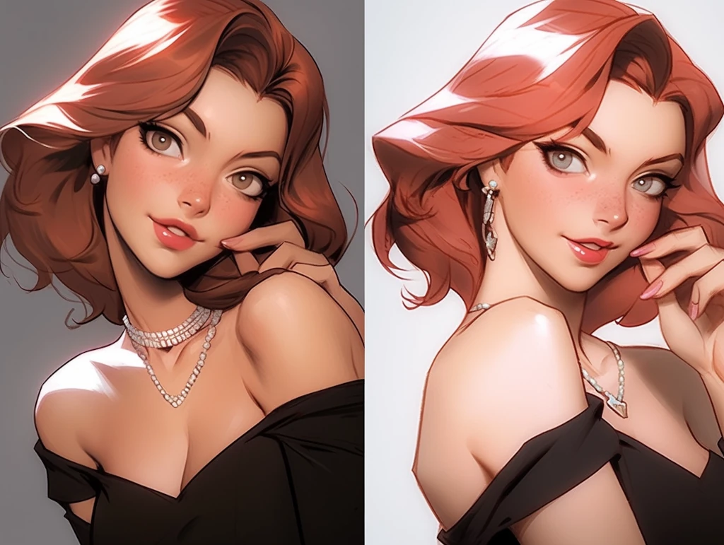 Generate an image that captures a glamorous, full-body shot of a woman. She should be stunningly beautiful, with striking green eyes and beautiful red hair. Her pose should exude femininity and allure, and her expression should be scandalous and flirty. She should have the body of a supermodel, and the image should emphasize realistic textures. &ndash;ar 4:3 &ndash;niji &ndash;style expressive